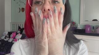 Mouth exploration with my gloves !!!!