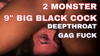 Upside Downtown mafia No Mercy Deepthroat Gag Fuck by Two Monster BBCs