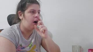 Nose Picking and Blowing While Watching TV – Humiliating and Messy Nose Fetish Clip