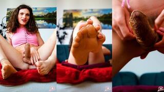 Stroking My Cock in a Sheer Sock