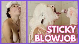 Gooey Blowjob with Sticky Marshmallow & Strawberry Syrup [Wide Angle]