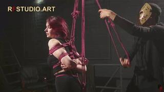 Elaria - First Experience in Suspended Hogtie for a Lovely Rope Bunny (FULL HD MP4)