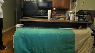 A rd spanking with a spatula