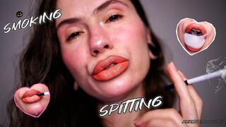 Drool collector, smoking nude lips