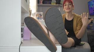 An old friend can't help but tickle my feet while I am trying not to laugh on the phone with my boss