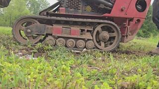Machine running over squishy toy