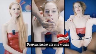 Deep inside her ass and mouth