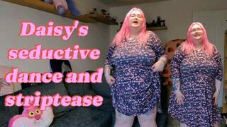 BBW Daisy seductively dances and performs a striptease for you
