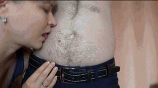 I caressed his sexy navel 5Bn