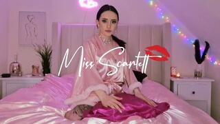 Scarlett's pink satin overload pillow fuck
