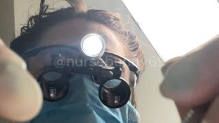 POV Dental Exam and Cleaning Root Canal Nude Sheer Surgical Gown