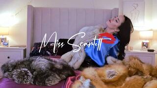 Scarlett's sexy fox coat OVERLOAD