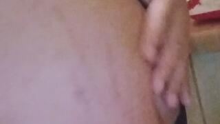 At the kitchen cooking in sexy outfit and then