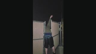 Stuck in Fence Thong Exposed Wedgie