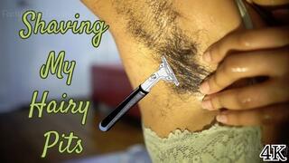 Shaving My Hairy Pits: Ebony Armpit Body Hair Removal 4K