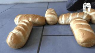 Bread rolls under old Sneakers