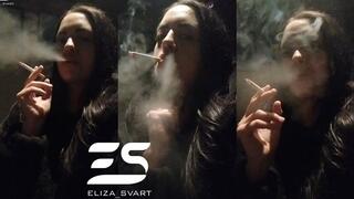 Rainy outdoor smoke at late night