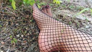 Delicious arches pronounced with fisherman network stockings (3)