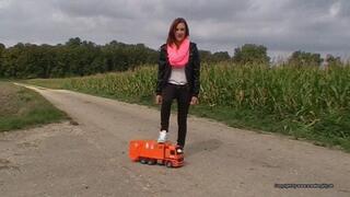 toy car crush in nike waffle sneakers