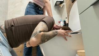 Angie is Bunny's bitch, tongue cleaning DIRT