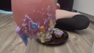 Colorful Barefoot Smash Cupcakes on Kitchen Floor