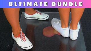 Goddess Amber - Miss Lucy - Flattening Your Cock & Balls Under Our White Pumps & Plexiglass - 182 Ultimate Bundle - HUGE DISCOUNT!!!! - Trample Trampling CBT Ballbusting Crushing Crush Trainers Fetish