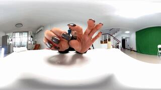 The female giant's hand controls the dwarf