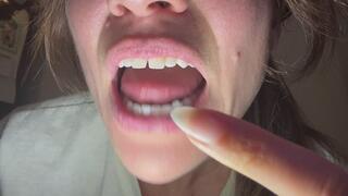 Nail Goddess - Vore with long sharp natural nails - brunette - gap teeth - freckles - tummy - giantess