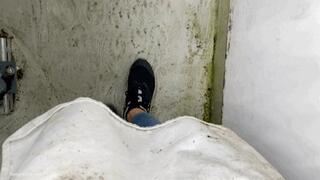 WET SNEAKERS FUNGUS FEET IN FLOODED OFFICE - MP4 HD