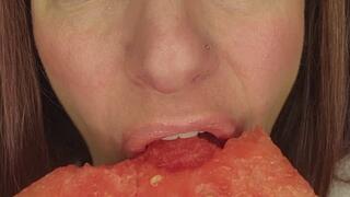 Sasha Eats A Watermelon