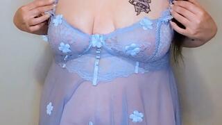 Blue lingerie fun