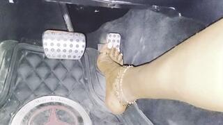 Leaving The Gym With Barefoot Revving And Driving!