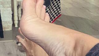 MY SWEATY DIRTY BARE FOOT IN YOUR FACE FOR YOU TO CLEAN IT