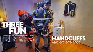 Three Fun Bikers! (720p) Gay Bondage - Gay Domination - Leather - Biker Gear - Handcuffs