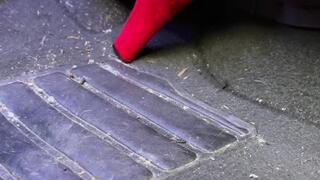 Revving and driving in my red boots