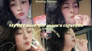 My BFF took her mom cigarette - Smoking two Marlboro RED - Audible