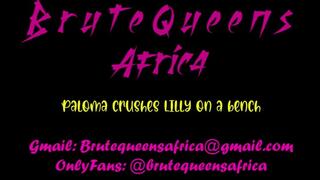 Paloma smothers her pet on a hard bench