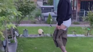 Diapered in the garden