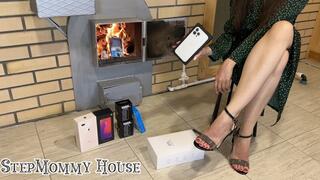 Meditative Burning of a Box in an Iron Furnace at 1500 degrees Fahrenheit - Destruction Iphone Boxes Dangling, Bare Legs, Stilettos, Powerfull Woman, Long Fingers French Manicure, Toe Fetish, Green Dress, Burning wood