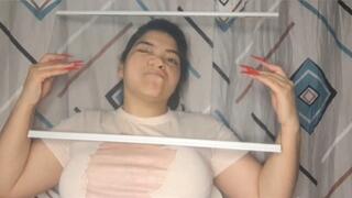 Face smashed against glass