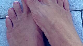 SPITTING ON THE TOPS OF MY FEET FOR MY FOOT SLAVE TO CLEAN AND ENJOY