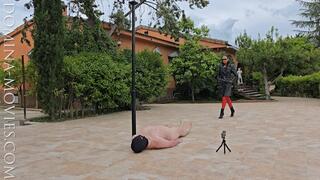 Trampling and Caning at Poolside in Spain - 01