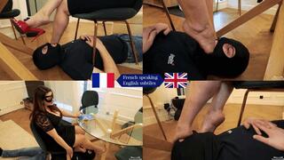 Under my table, you're just an object - Suffer and lick, slave - FOOT WORSHIP - FOOT DOMINATION - FOOT GAGGING - DOMINATION - FOOT FETISH - FOOT SLAVE TRAINNING