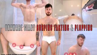unaware giant burping farting & plopping