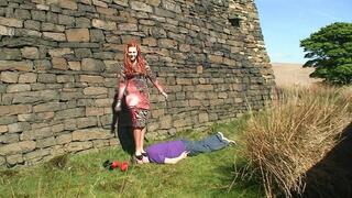 Sophie's Head & Back Trampling In Flats & 2 Pairs Of Heels By The Castle