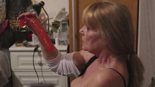 He Cums on my Face as I practice Deepthroating with a Dildo