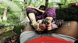 Huge cumshot! Public forest footjob, yes we almost got caught, size 9 milf feet on bbc, his pov facing Cat, hard light