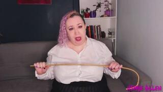 Stop Being A Dirty Boy - BBW, Nimue Allen, femdom, hairy pussy, caning, scolding - MP4