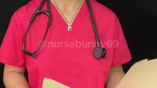 POV BP Cuff Vitals Exam Pink Scrubs Black Stethoscope No Nudity