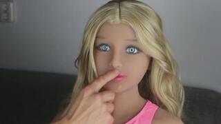 Beautiful 18 year old girl sucks cock for the first time with facial on her cute sexdoll